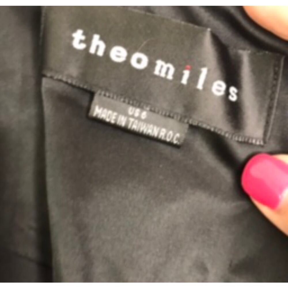 VTG Theomiles black velvet silk blend sleeveless cocktail dress size 6 - Picture 8 of 9